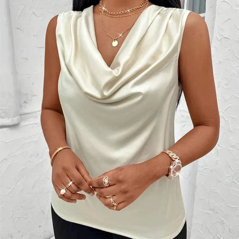 Women Silk-Like Satin Tank Top