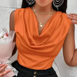 Women Silk-Like Satin Tank Top
