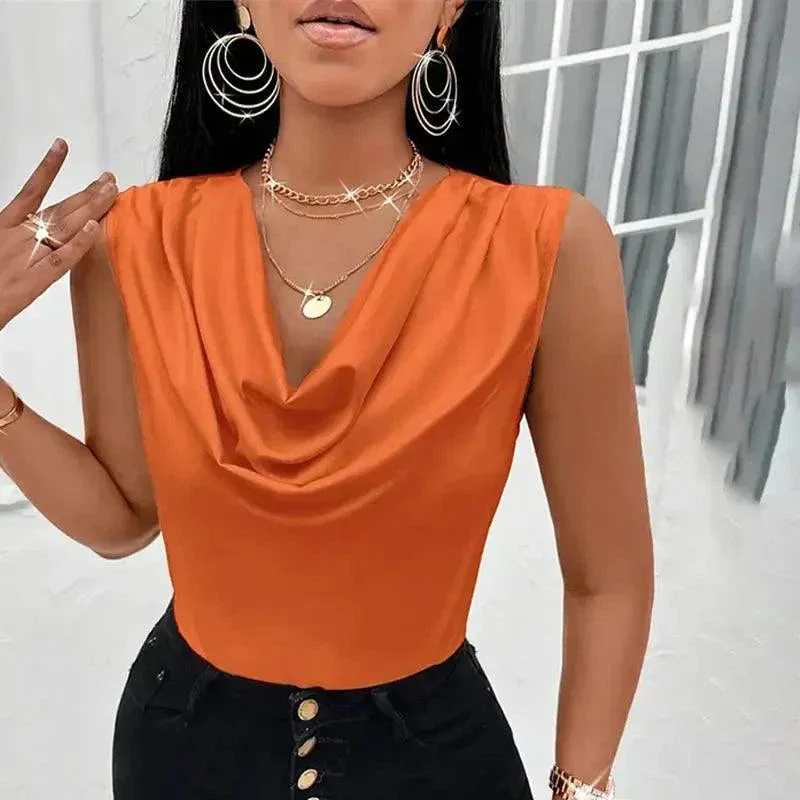 Women Silk-Like Satin Tank Top