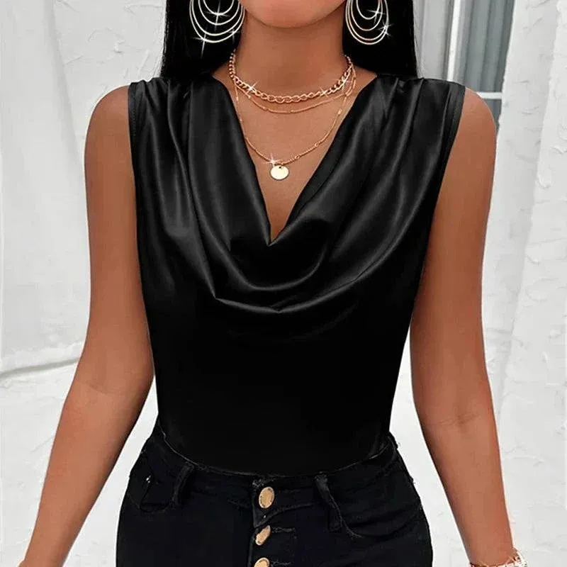 Women Silk-Like Satin Tank Top