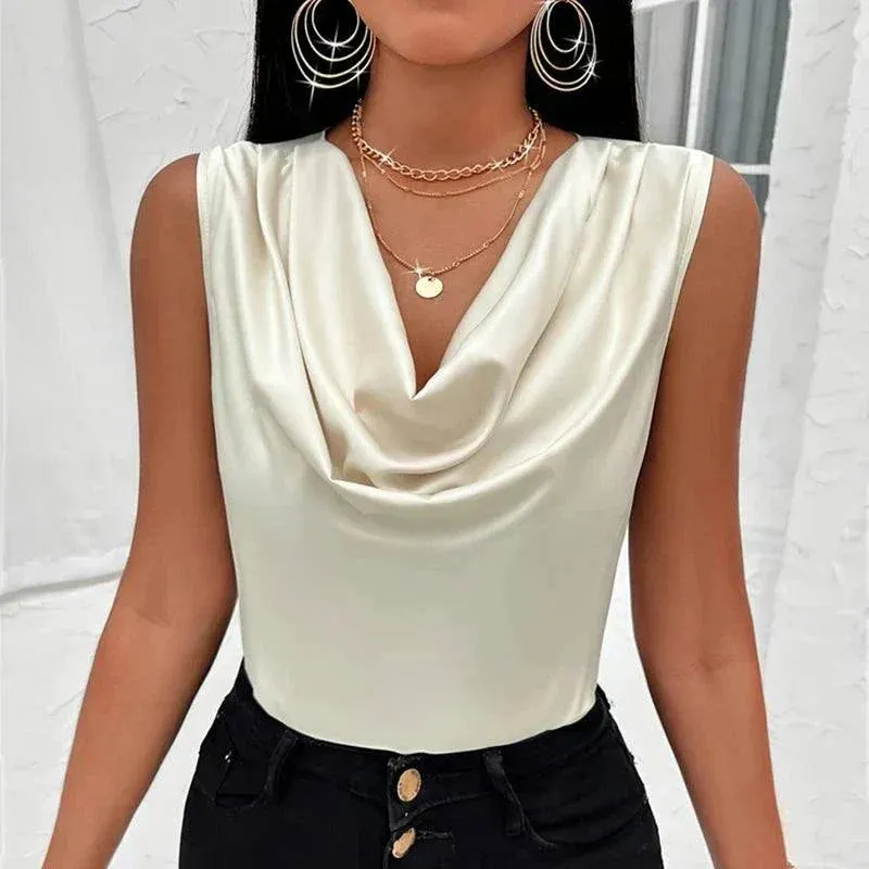 Women Silk-Like Satin Tank Top