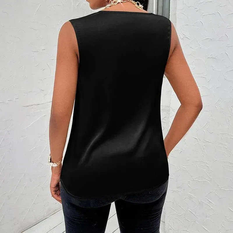 Women Silk-Like Satin Tank Top