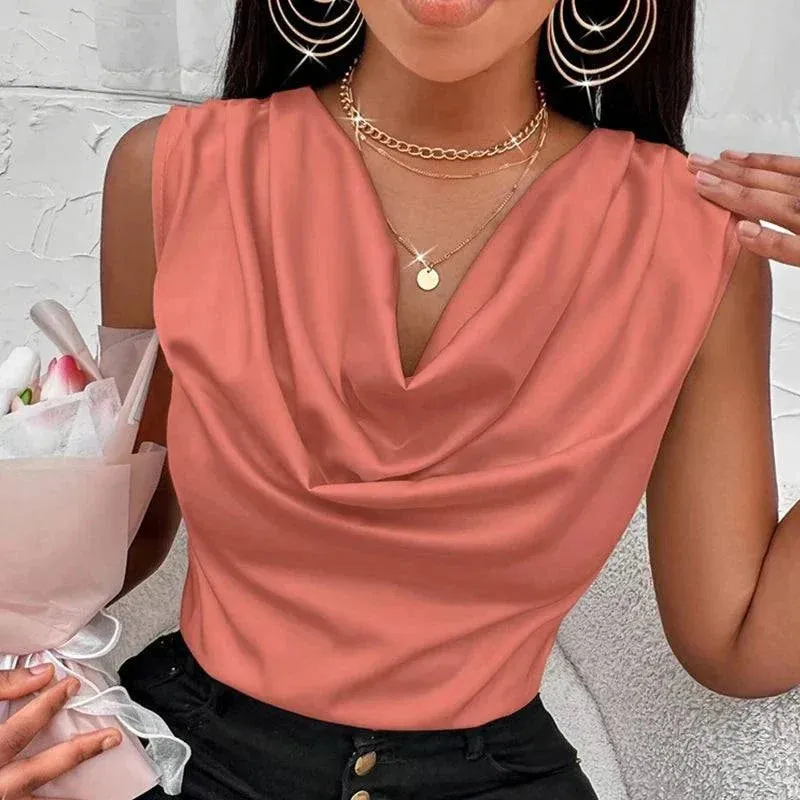 Women Silk-Like Satin Tank Top