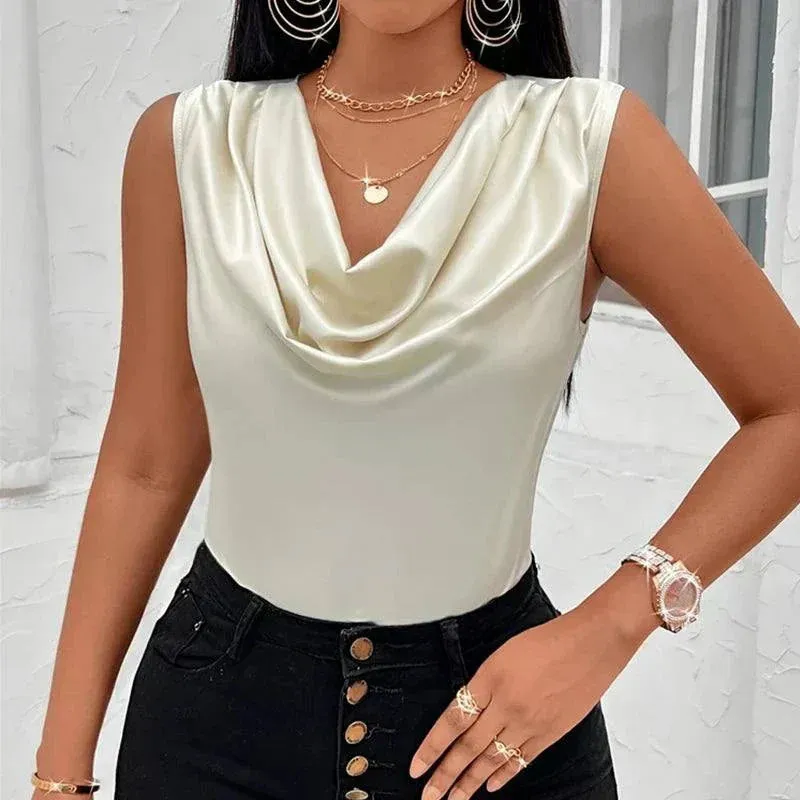 Women Silk-Like Satin Tank Top