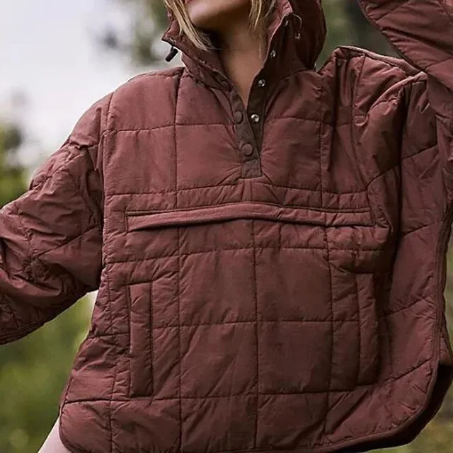 Women's Autumn Winter Padded Jacket Long Sleeve Hooded Pullovers