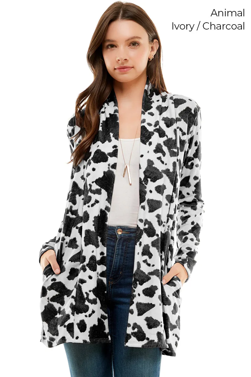 Women's Casual Lightweight Open Front Cardigan and Soft Basic Drape Long Sleeve Sweater Coat (S-3XL)