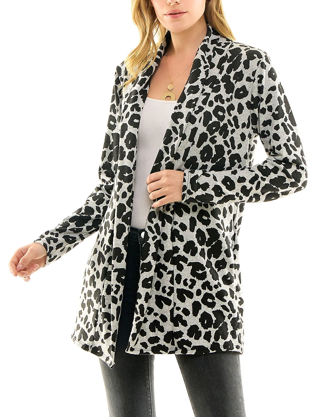 Women's Casual Lightweight Open Front Cardigan and Soft Basic Drape Long Sleeve Sweater Coat (S-3XL)