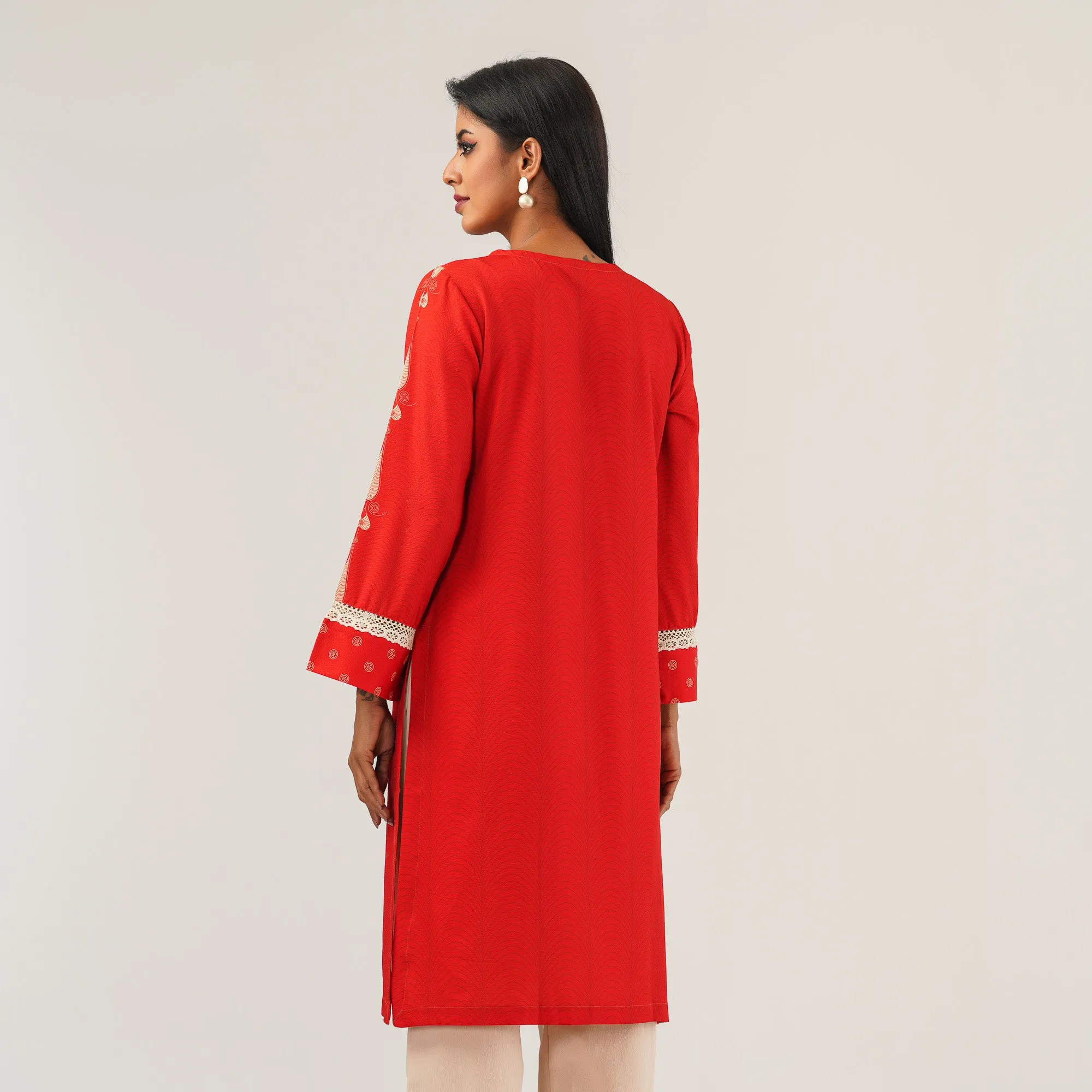 Womens Red Flared Set