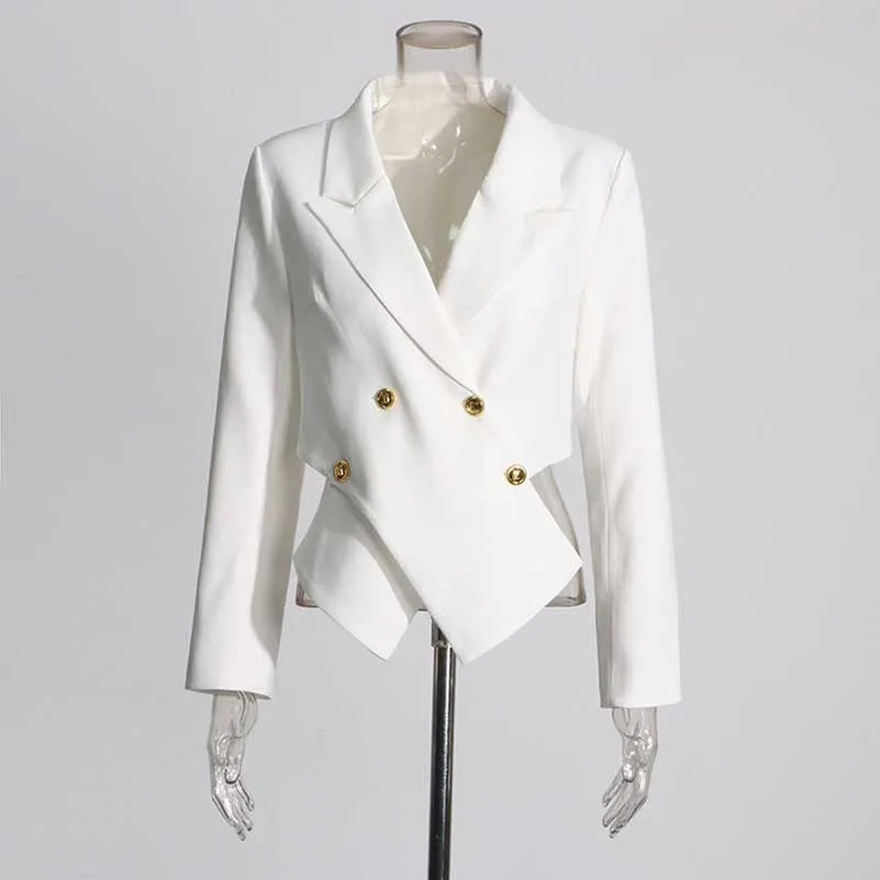 Women's Spliced Short Blazer in White