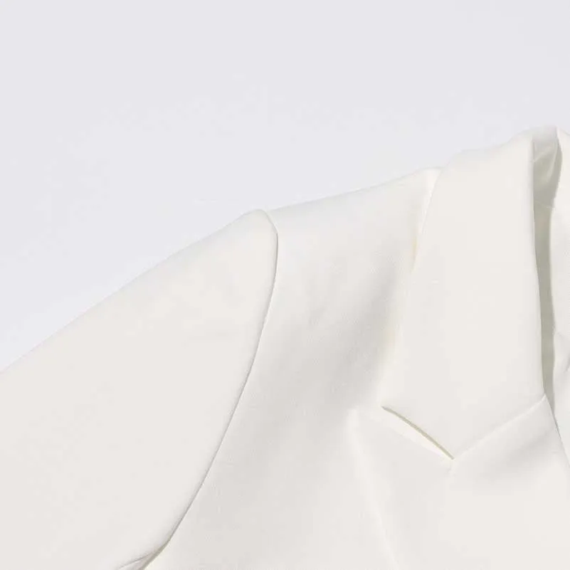 Women's Spliced Short Blazer in White