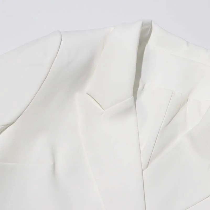 Women's Spliced Short Blazer in White