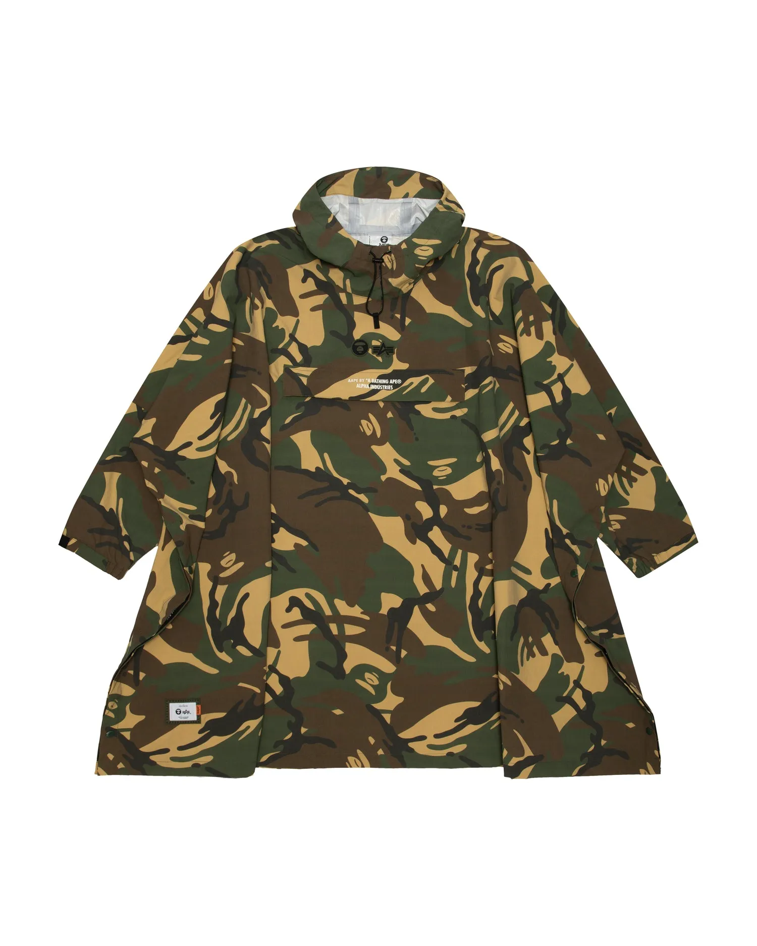 X Alpha Industries camo hooded poncho jacket