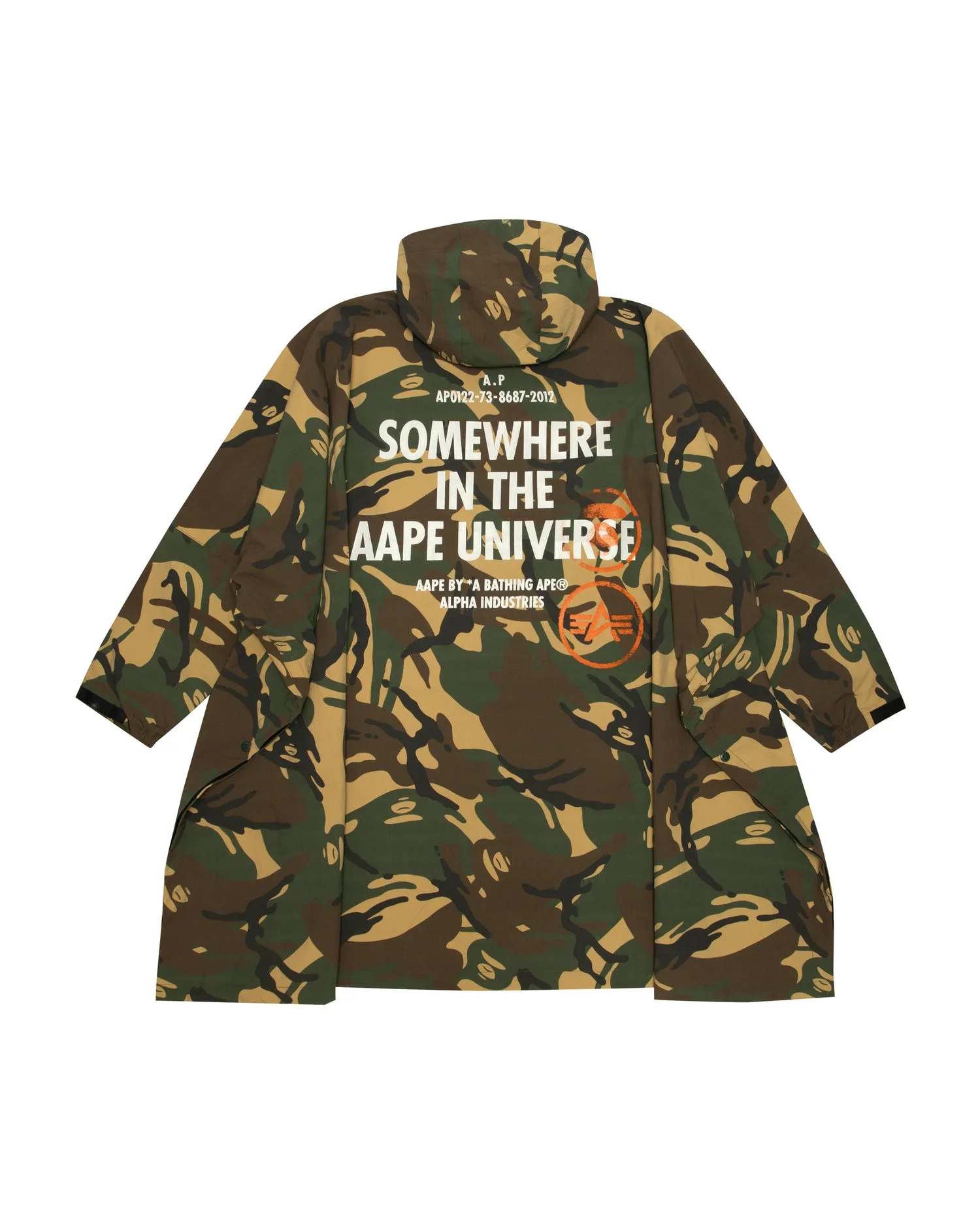 X Alpha Industries camo hooded poncho jacket