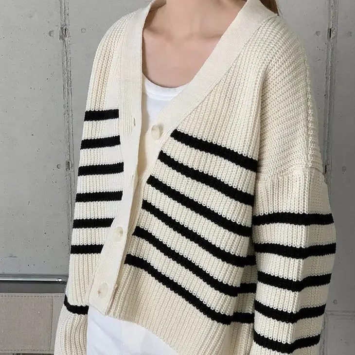 Y2K Striped Aesthetic Cardigan Full Zip Jacket for Trendy Looks