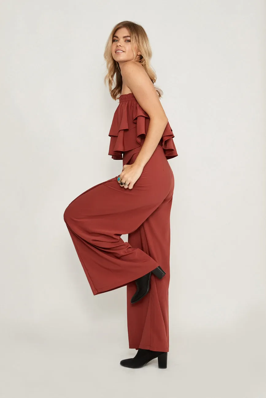 Yasmin Wide Leg Pants Terracotta