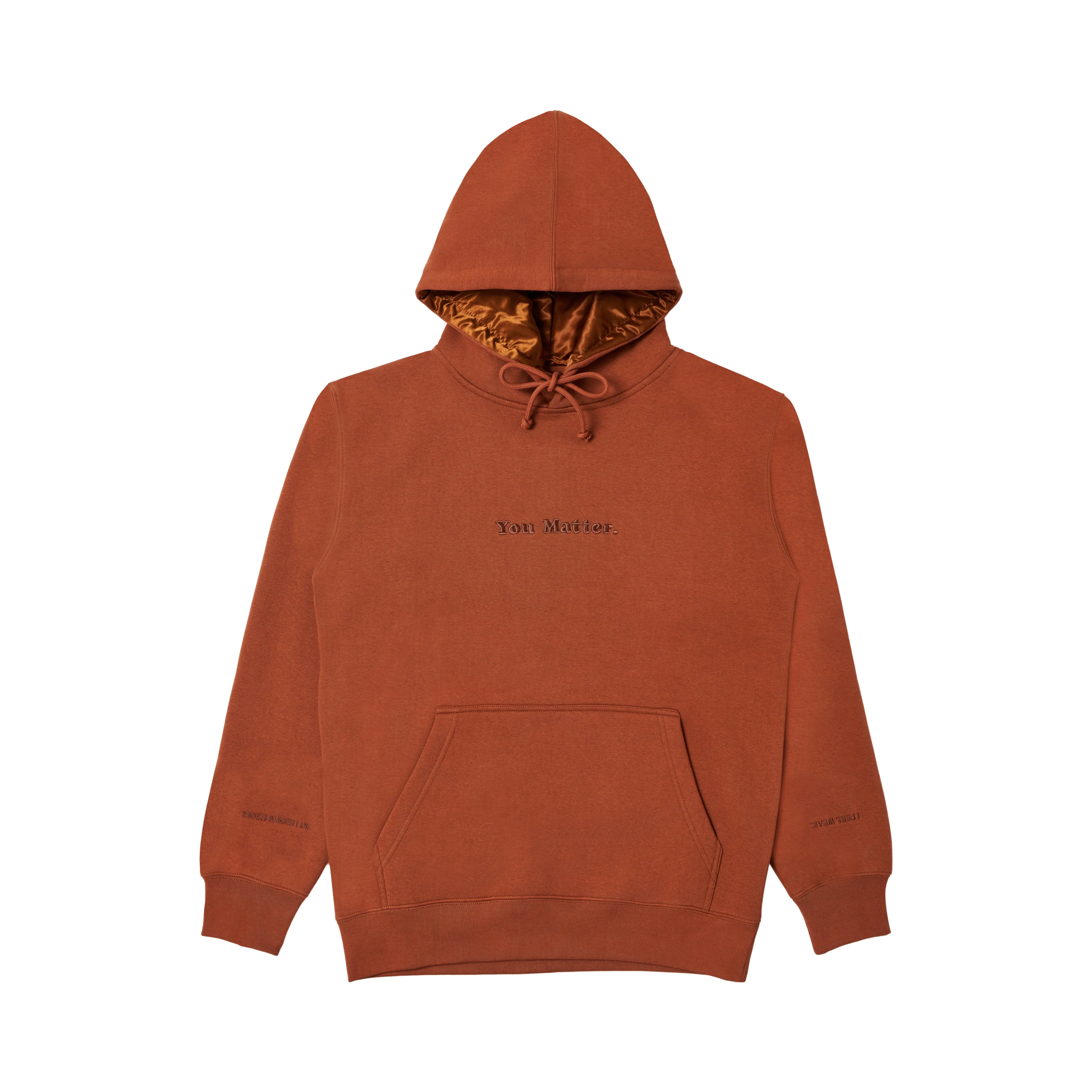 You Matter Satin Hoodie - Hazelnut